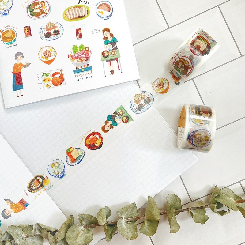 台湾のおやつ| Meteorillustイラスト紙テープ - マスキングテープ・PET テープ - 紙 ホワイト