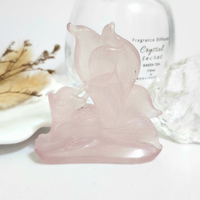 粉晶九尾狐擺件/招桃花、助工作運之水晶 - 擺飾/家飾品 - 水晶 粉紅色
