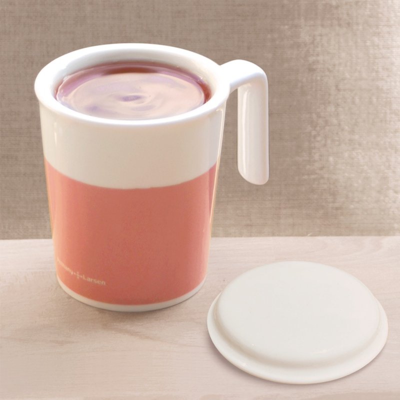 ラズベリーキス マグカップ＋ホワイトカップ蓋 P+Lカップセット（台湾製・電子レンジ可） - マグカップ - 磁器 ピンク