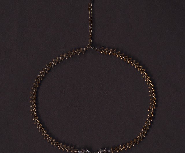 At lyve område Dusør Bronze Feather Stone Choker Necklace - Shop sentimental-studio Necklaces -  Pinkoi