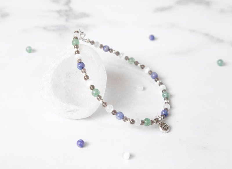 It Get / Wisteria - blue-veined Stone Stone citrine Silver bracelet 925 - Bracelets - Jade Purple