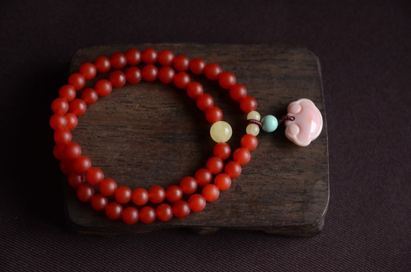 Baoshan South onyx lover wishful bracelet - สร้อยข้อมือ - เครื่องเพชรพลอย สีแดง