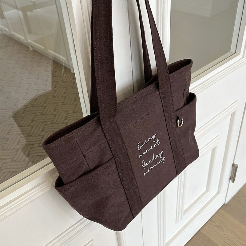 Day pocket shoulder bag_brown - 手提包/手提袋 - 其他材質 咖啡色
