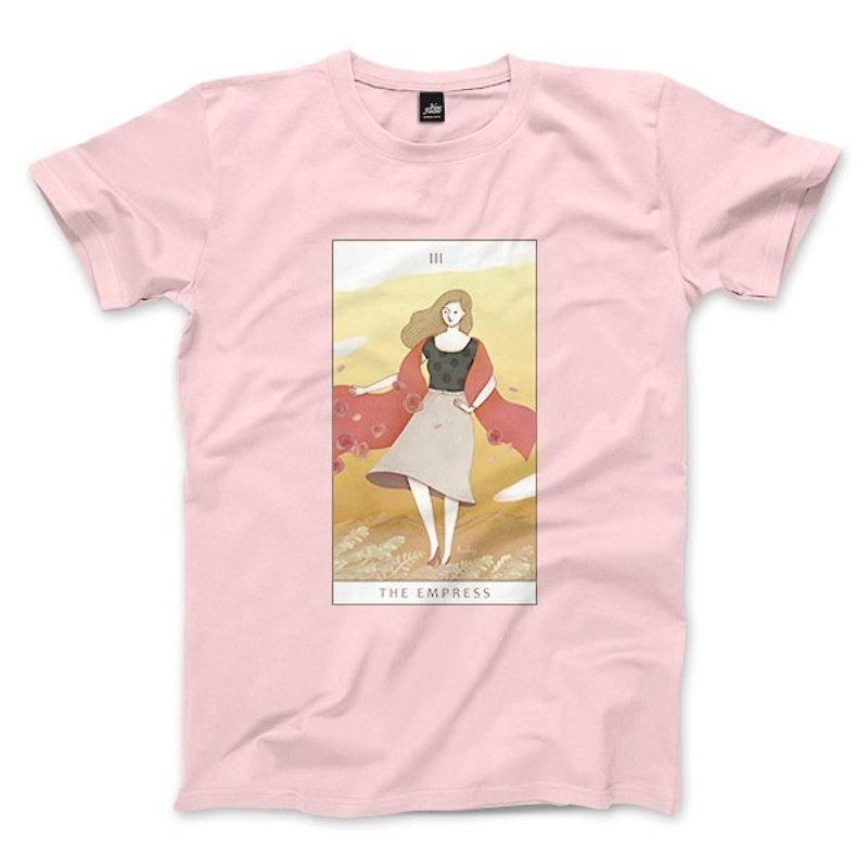 III | The Empress - 粉紅 - 中性版T恤 - 男 T 恤 - 棉．麻 粉紅色