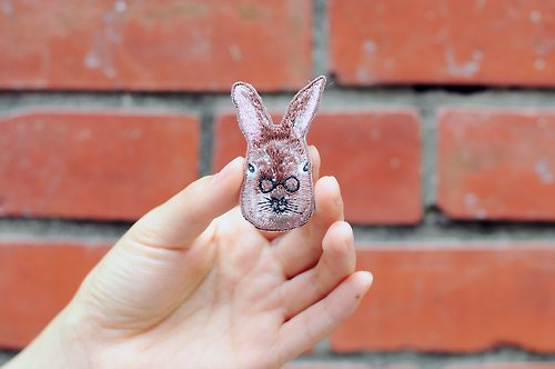 1983ER 兔子-動物刺繡 別針/胸針 森林 新年開運實用禮物 情人節禮物