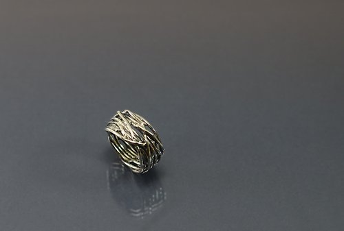 Maple jewelry design 線條系列-縷空交錯925銀戒