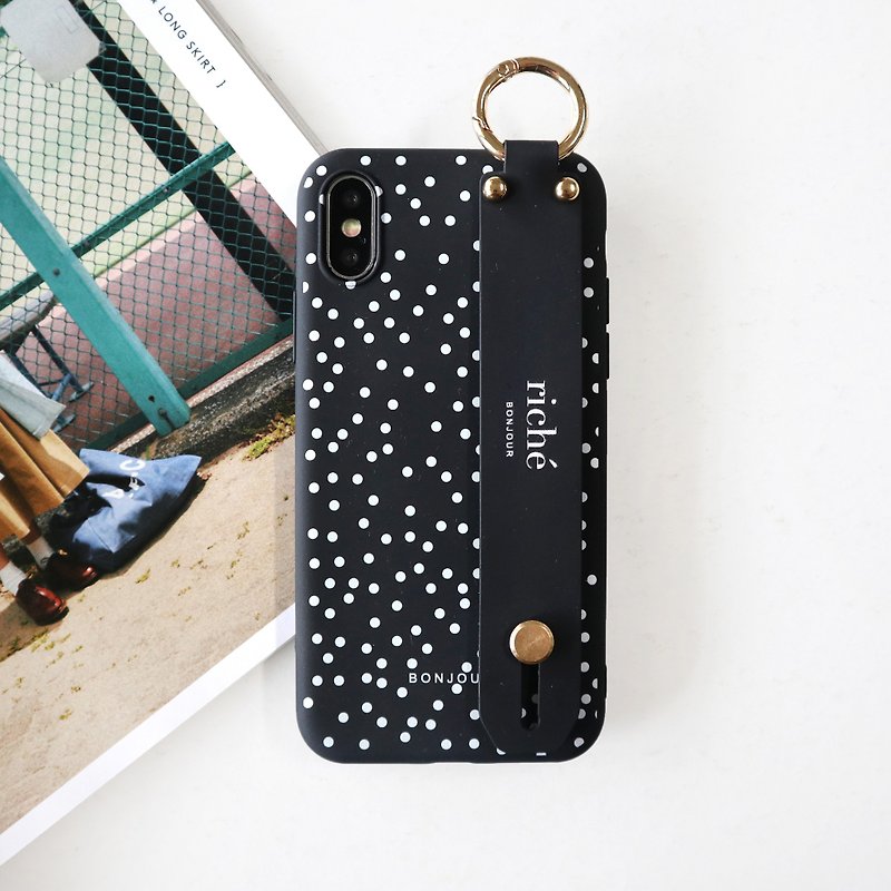 Little star hand strap phone case - Phone Cases - Plastic Black