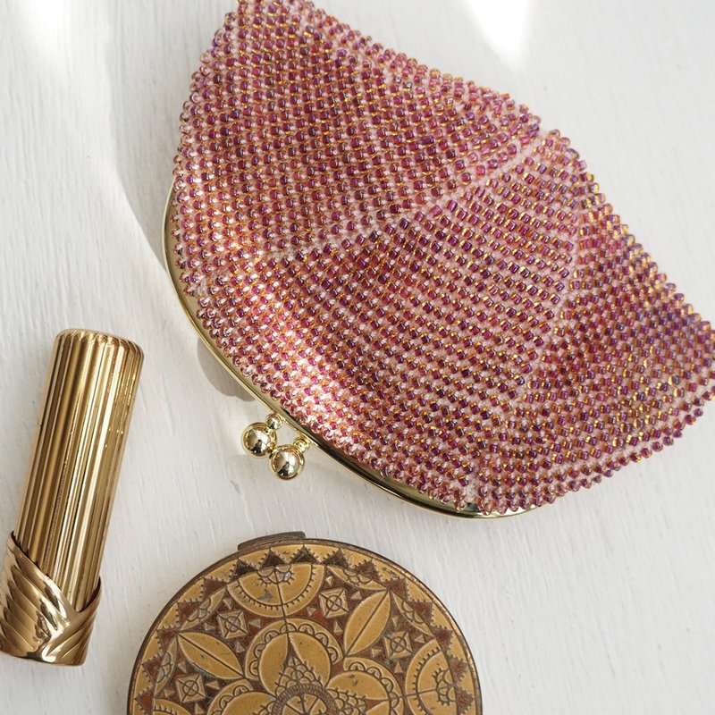 Ba-ba (m) Seedbeads crochet pouch No.2192 - 化妝包/收納袋 - 其他材質 金色