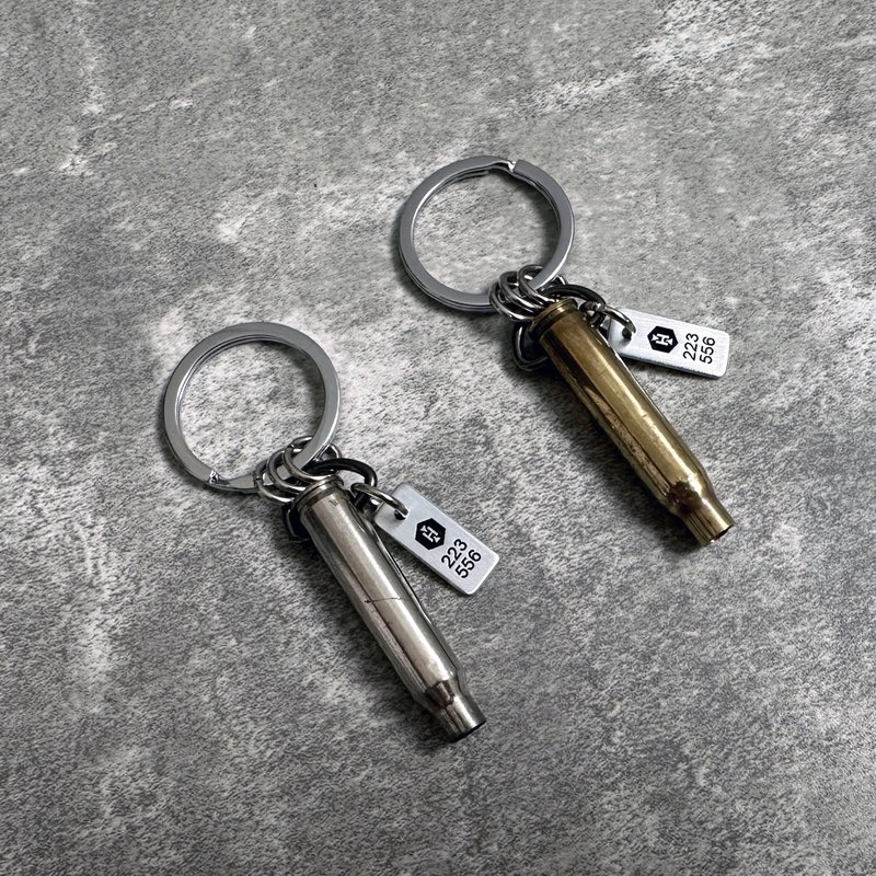 Limited Edition HANS HAND Genuine .223 Bronze/Nickel Alloy Rifle Shell Keychain - Keychains - Copper & Brass Gold