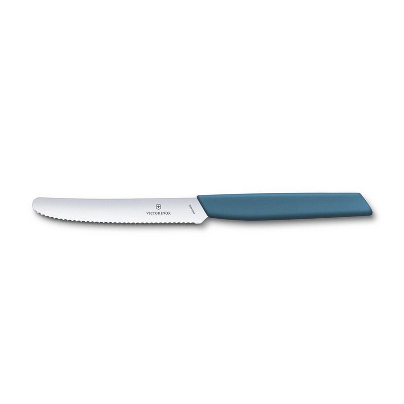 VICTORINOX 瑞士維氏 Swiss Modern 蕃茄刀 11cm 藍 6.9006.11W2 - 露營用品 - 不鏽鋼 藍色