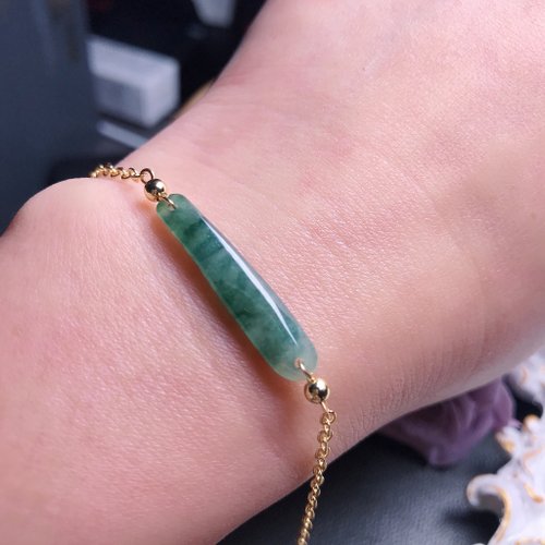 瓔珞珠寶盒 E.L.Jewelry Box 冰綠隨形翡翠手鍊14K包金 | 天然緬甸A貨翡翠 | 送禮
