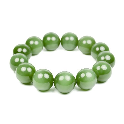 正佳珠寶 Gemsrich Jewelry 【正佳珠寶】和田碧玉手鍊 典藏級老坑種 16mm 碧玉貓眼手串