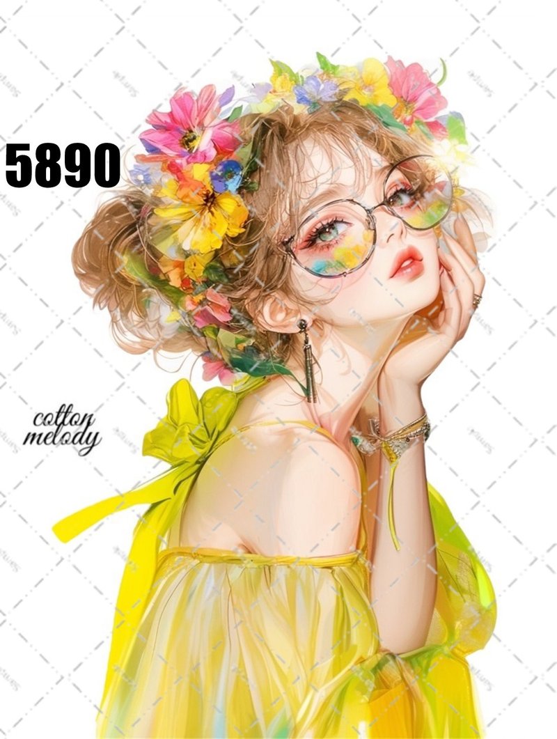 original sticker no.5890 人物ステッカー オリジナルステッカー 人物ステッカー 女の子ステッカー オリジナル人物ステッカー - 貼紙 - 紙 