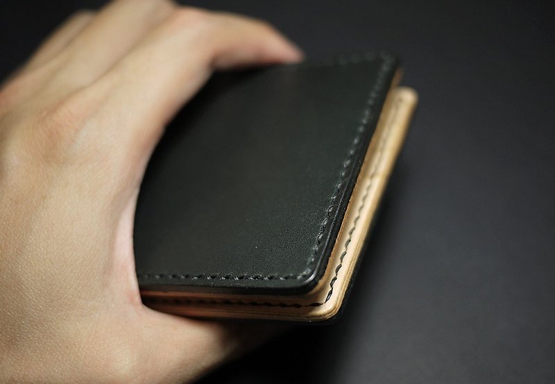Small Island Handmade Wallet Eight Card Version - Wallets - Genuine Leather Black