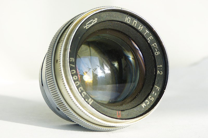 Jupiter-8 red P 2/50 lens for rangefinder camera Kiev Contax RF KMZ USSR - กล้อง - วัสดุอื่นๆ สีเงิน