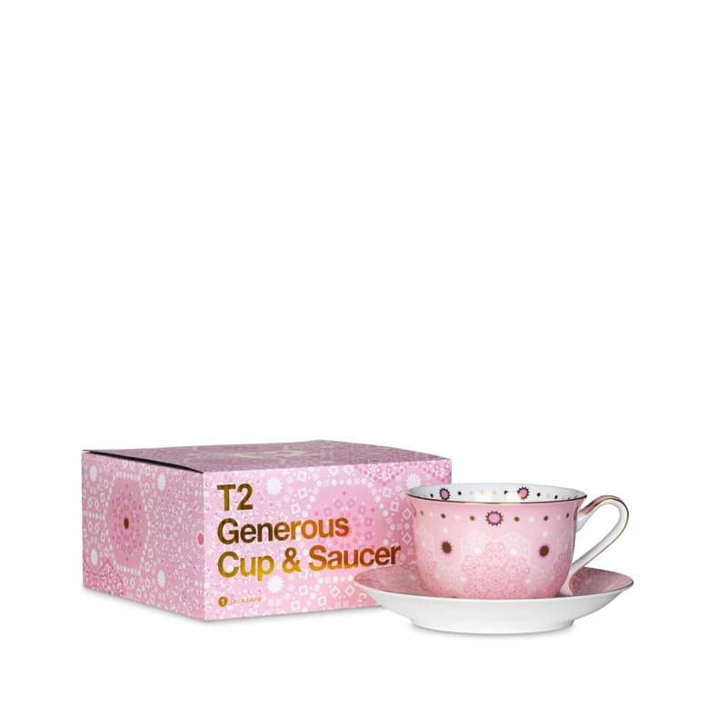 【T2 tea】魔幻摩洛哥系列_杯碟組 (粉紅色款) - 茶壺/茶杯/茶具 - 瓷 