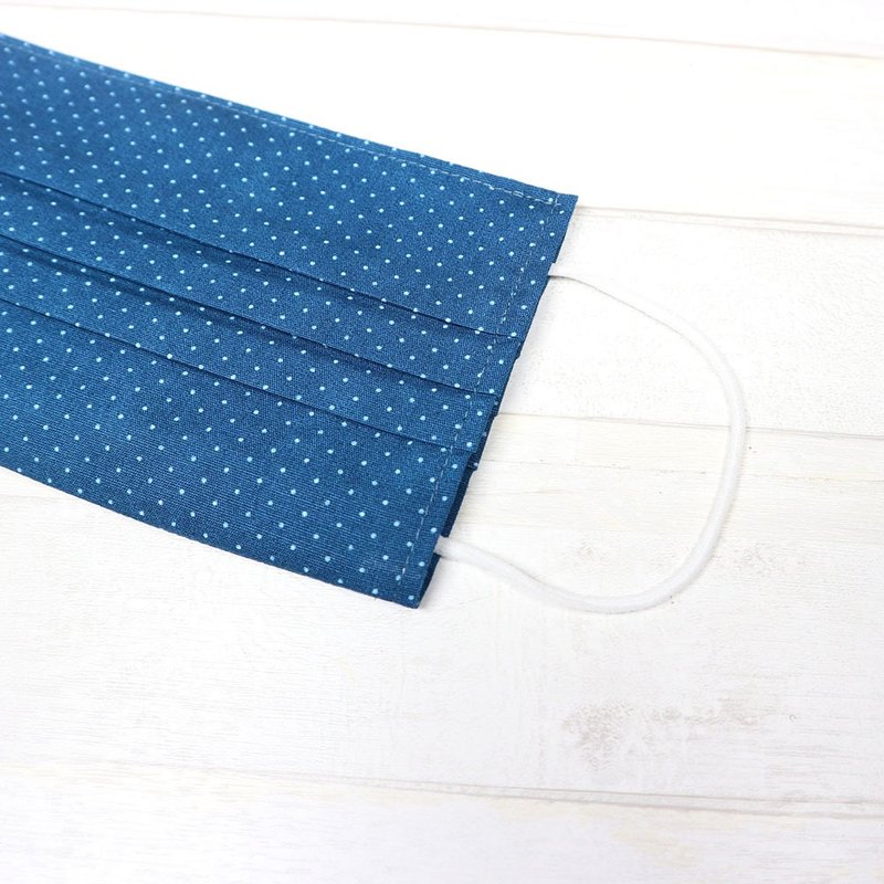 Cloth mask reusable cover-reusable (blue) - Face Masks - Cotton & Hemp Blue