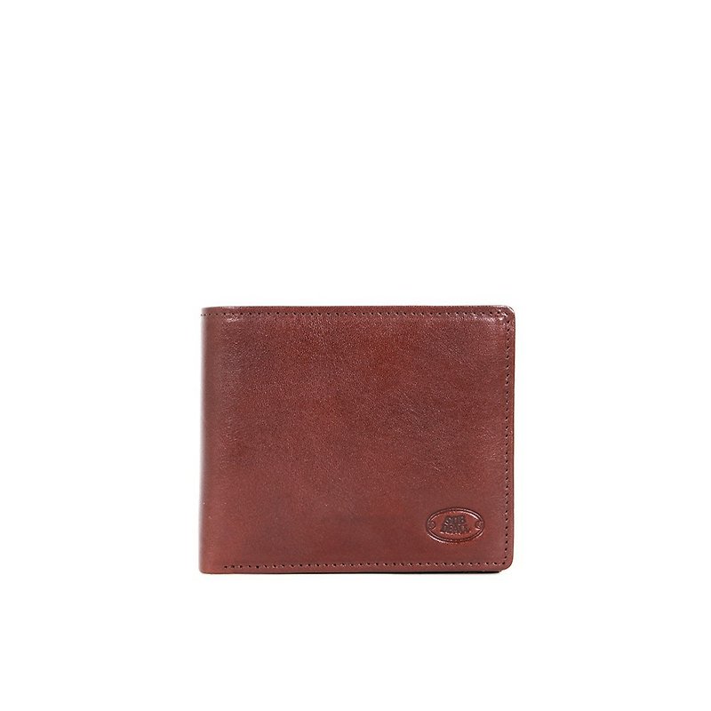 [SOBDEALL] Vegetable-tanned leather classic multi-functional short clip (with coin storage) - Wallets - Genuine Leather Brown