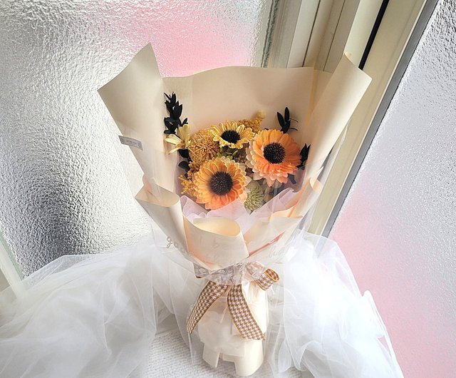 花 アートフラワーブーケ アートフラワー 向日葵 ヒマワリ