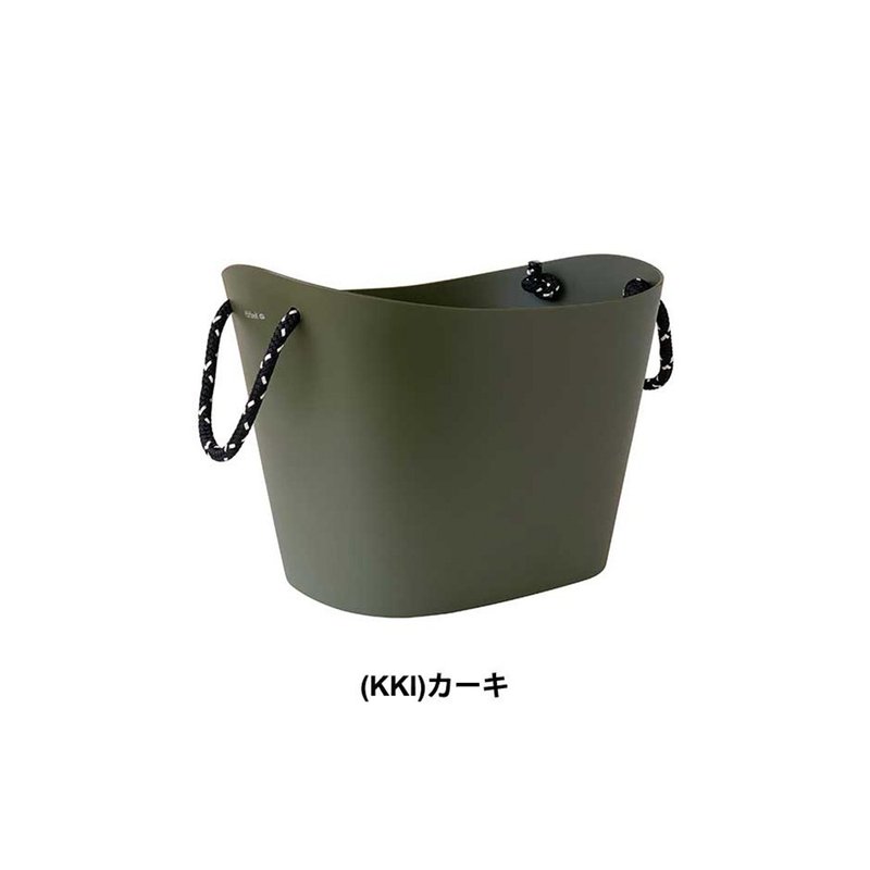 [Yawata Kasei] Soft camp tote camping multifunctional storage basket M military green - Shelves & Baskets - Other Materials Green