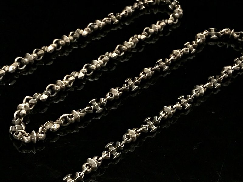 【Silver Series】Cross flower Silver Silver/55cm-65CM 925/sterling silver - Necklaces - Sterling Silver Silver