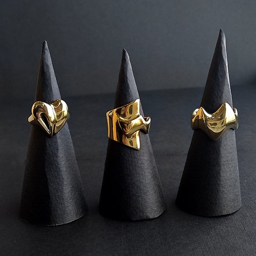 瑞文堂 日本 YAMACO 多款純銀鍍金造型戒指 | 日本 925銀 手作 GEM系列