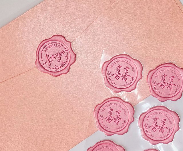 Sealing Wax sticker (rose pink)-wedding invitation envelope sealing sticker  - Shop printwind Stickers - Pinkoi