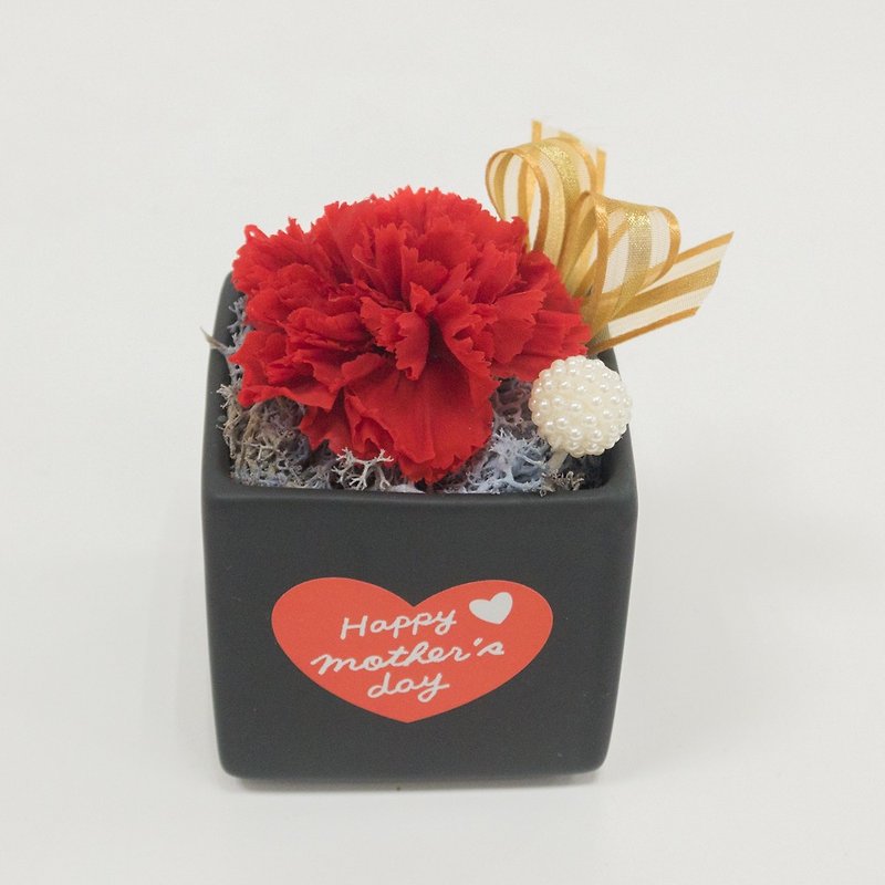 近畿ハンドメイドの私の愛のママNo1愛の赤い永遠の命の花は枯れない花小さな鉢花母の日 - 置物 - 寄せ植え・花 レッド