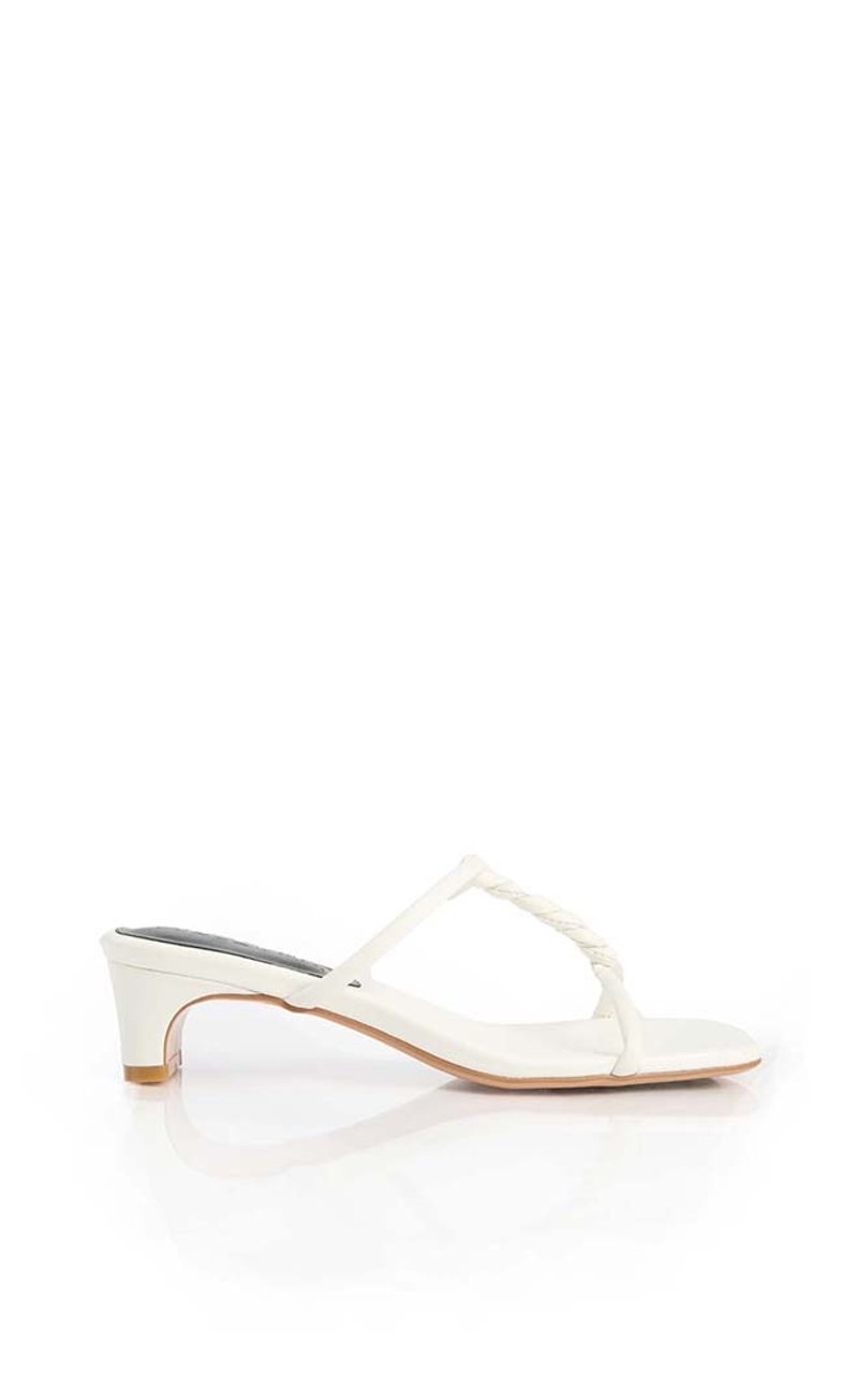 AISLE by abcense knit H sandals-white - Sandals - Genuine Leather White