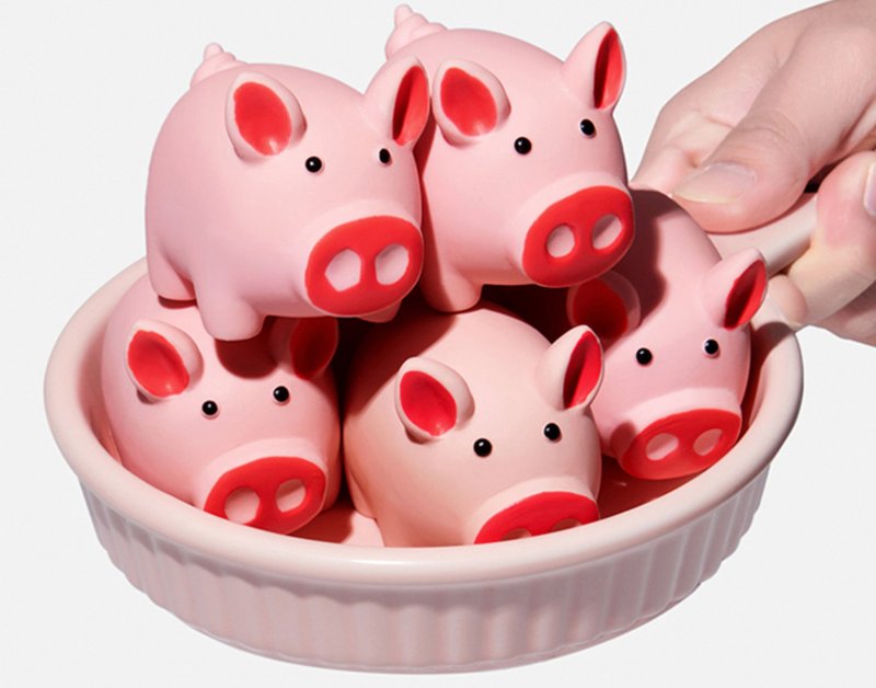 【小豬】環保乳膠寵物發聲陪伴/磨牙耐咬玩具 - 貓/狗玩具 - 其他材質 粉紅色