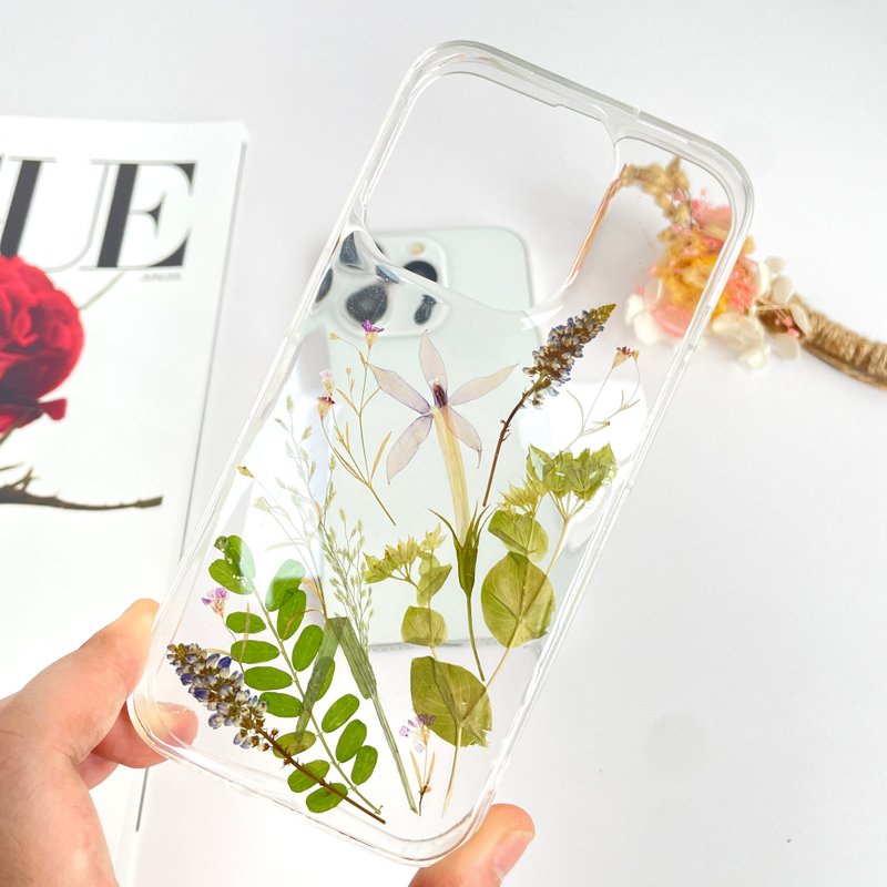 Spring Color of Grass and Tree Handmade Pressed Flower Phone Case ...