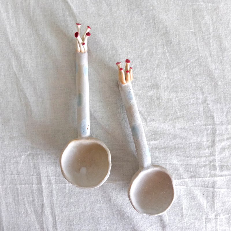 Daily spoon of mushroom - Cutlery & Flatware - Pottery 