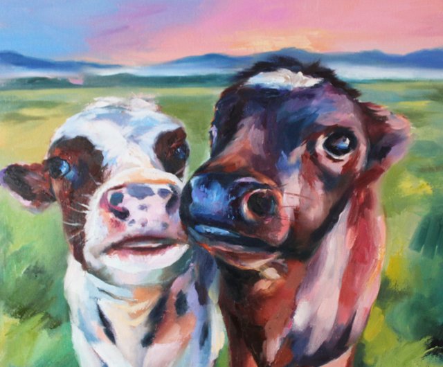 キャンバス 油絵　専用　カラフルCOWS   　5 キャンバス 油絵 専用 カラフルCOWS 5