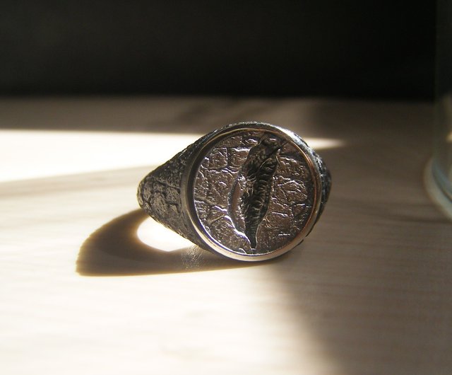 石模様刻印台湾リング シルバー925 - ショップ wuze jewelry