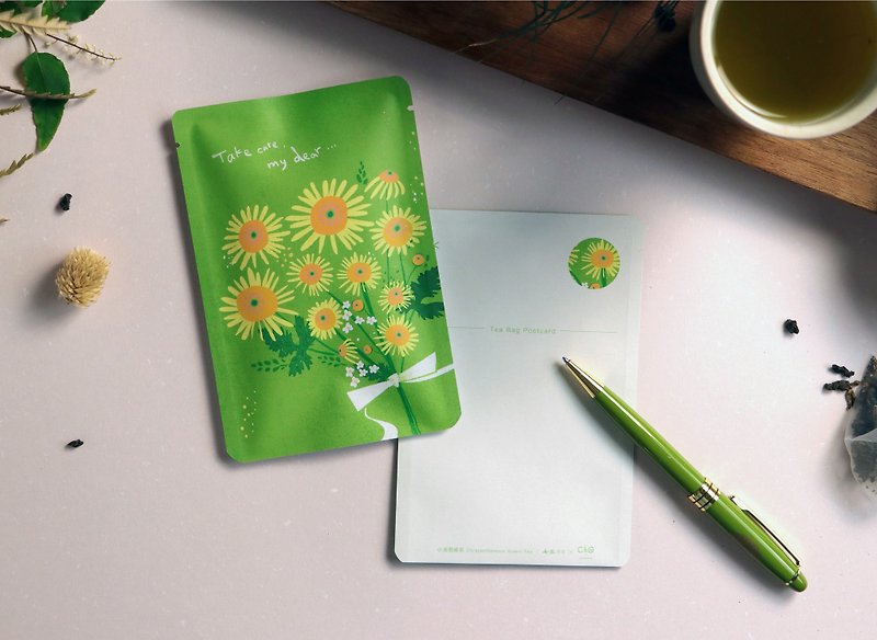 【TeaBag PostCard】Tea & Flower's Whispers 4teabags - การ์ด/โปสการ์ด - กระดาษ หลากหลายสี
