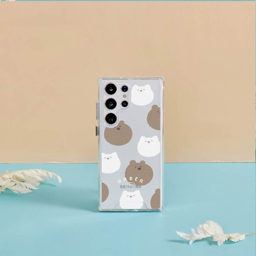 TOYSELECT 來點動物滿滿貓與熊防摔透明SAMSUNG手機殼