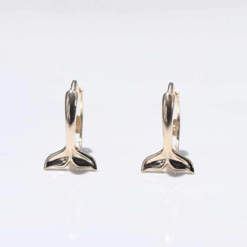 14K Whale Lock Earring inner diameter 8mm - Earrings & Clip-ons - Precious Metals Gold