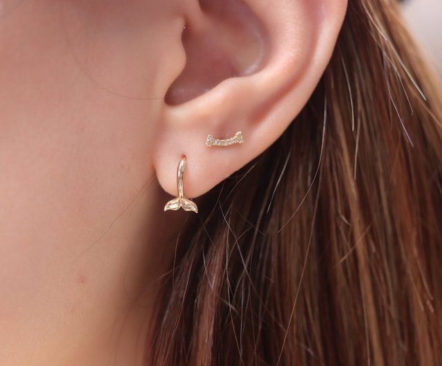 14K ホエールロック イヤリング 内径 8mm - ショップ CHARIS GRACE