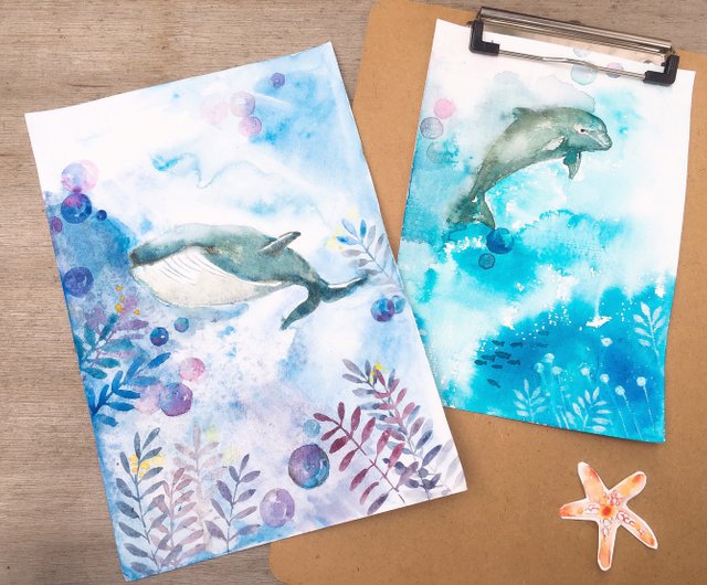 希少入手困難✨水彩画の美麗デッキ✨イルカやクジラに会える海の
