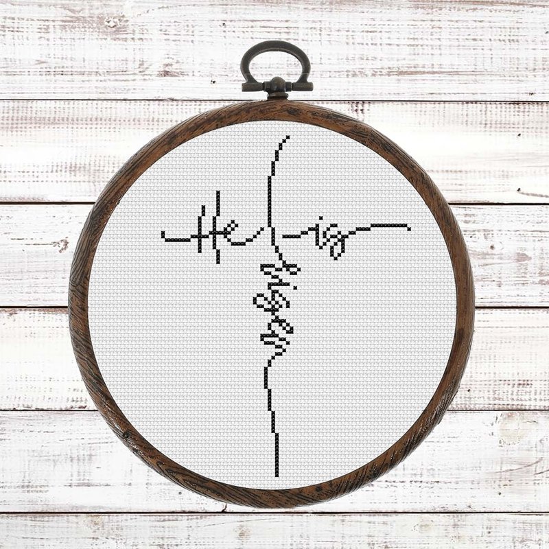 He is risen cross stitch, Bible cross stitch, Religious cross stitch pattern PDF - 手工藝教學/工具書 - 其他材質 