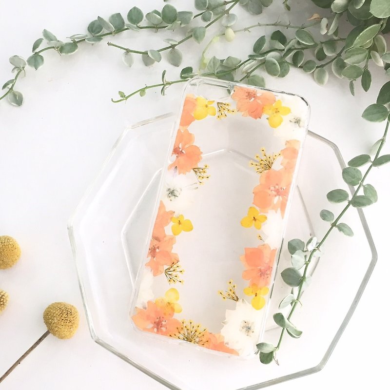 Midsummer Night's Dream Real Flower Phone Case:: Pressed Flower Samsung SONY Phone Case - Phone Cases - Plants & Flowers Orange