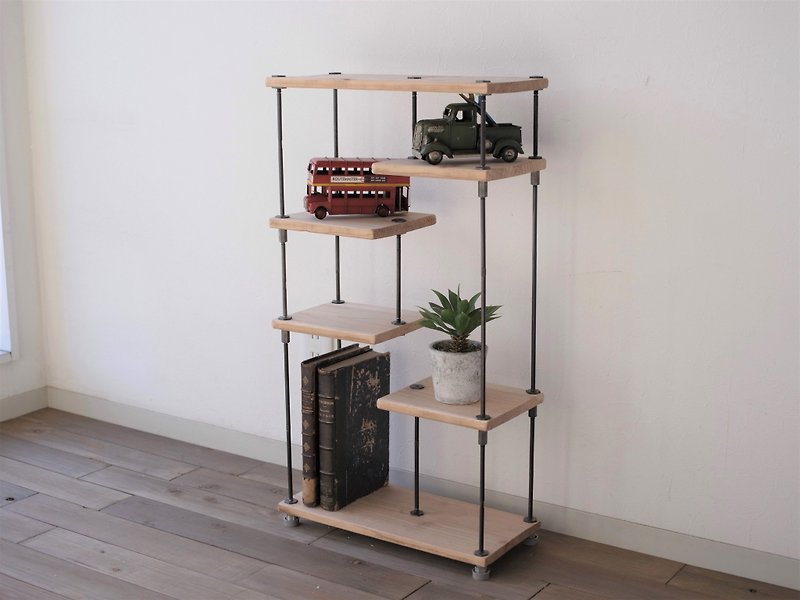 【SALE】wood iron shelf 650*400*180 ナチュラル色 - その他の家具 - 木製 