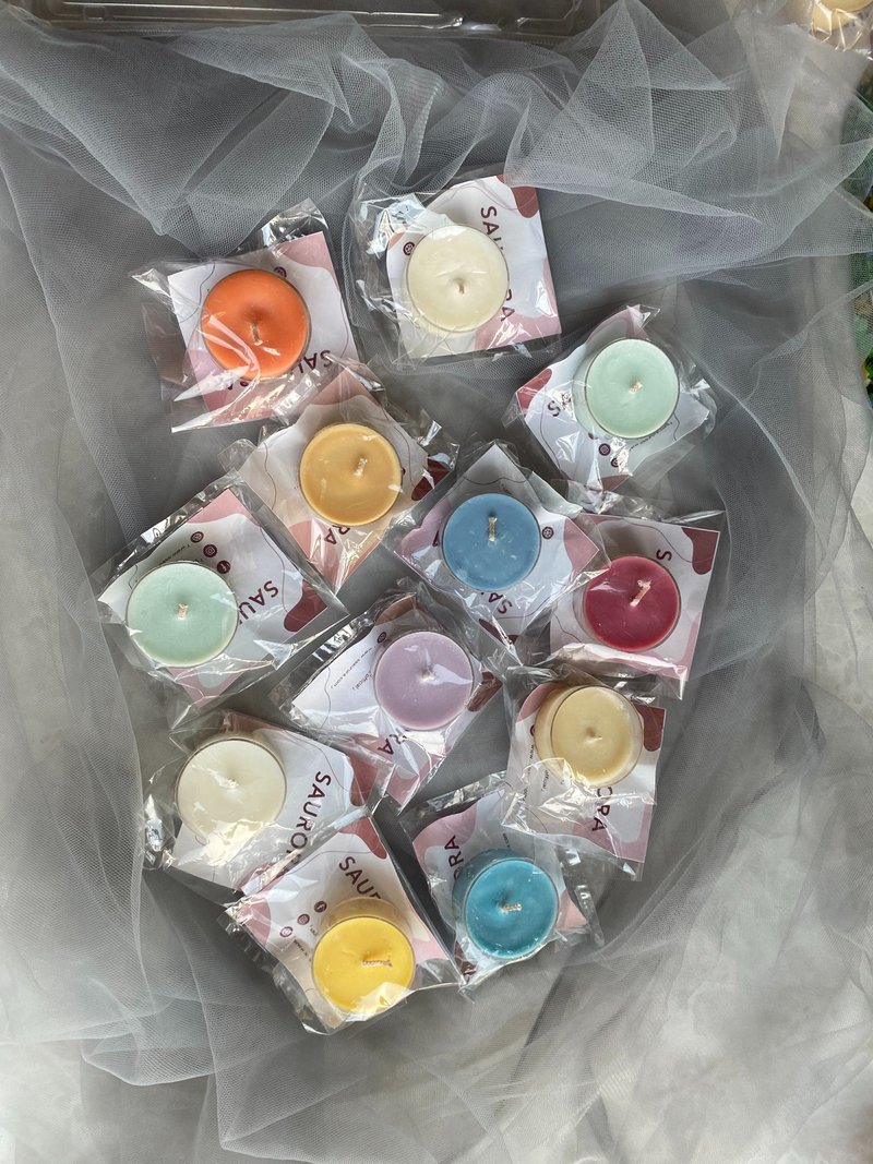 【No Scent】Colourful Tea Light Candle Set - Candles & Candle Holders - Wax Multicolor