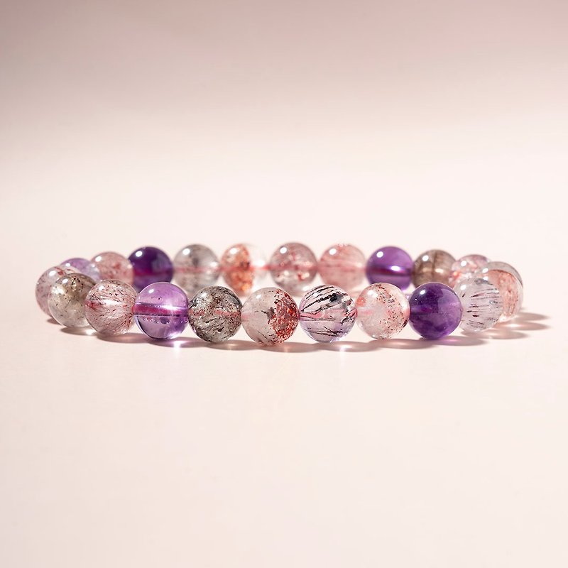 3-day delivery with multiple minerals | Super Seven Natural Crystal Bracelet | All-purpose Super Seven - Bracelets - Semi-Precious Stones Red
