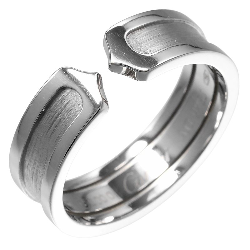 【日本直送】カルティエ リング 2C 19.5号 指輪 K18WG ホワイトゴールド 約9.18g CARTIER【中古】Aランク - 戒指 - 貴金屬 銀色