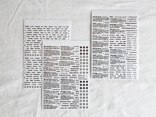 Madeleine Artisanat vintage matt transparency seal lettering sticker (3 sheet)