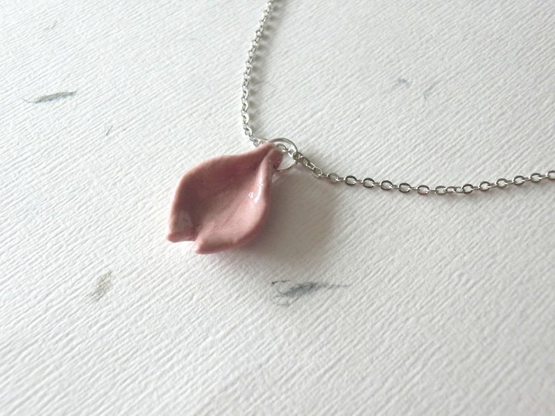 Pink Cherry Blossom Necklace - Necklaces - Porcelain Pink