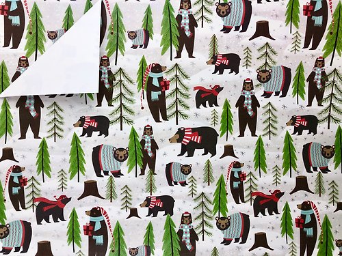 Crystal Rose Ribbon 緞帶專賣 森林熊準備派對/歐洲進口包裝紙