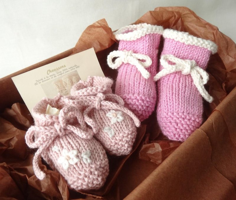 夏生まれの赤ちゃんに　ギフトセット1 - 童裝鞋 - 棉．麻 粉紅色