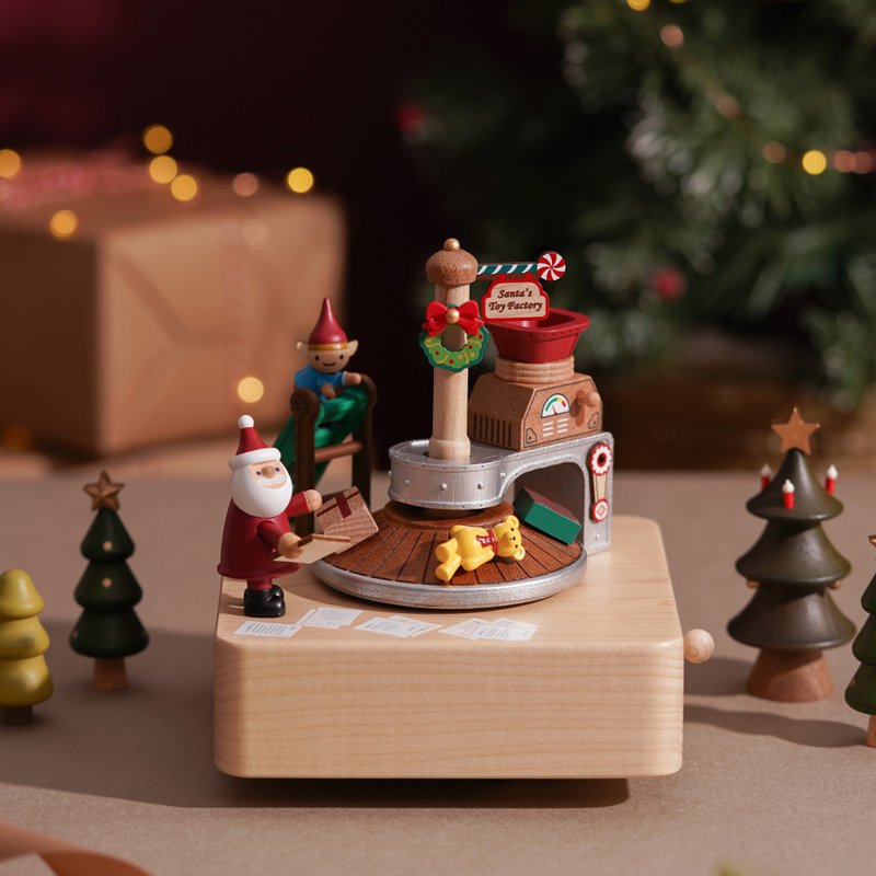 Double Go Around Music Box - Christmas Gift Factory | Wooderful life - Items for Display - Wood Multicolor